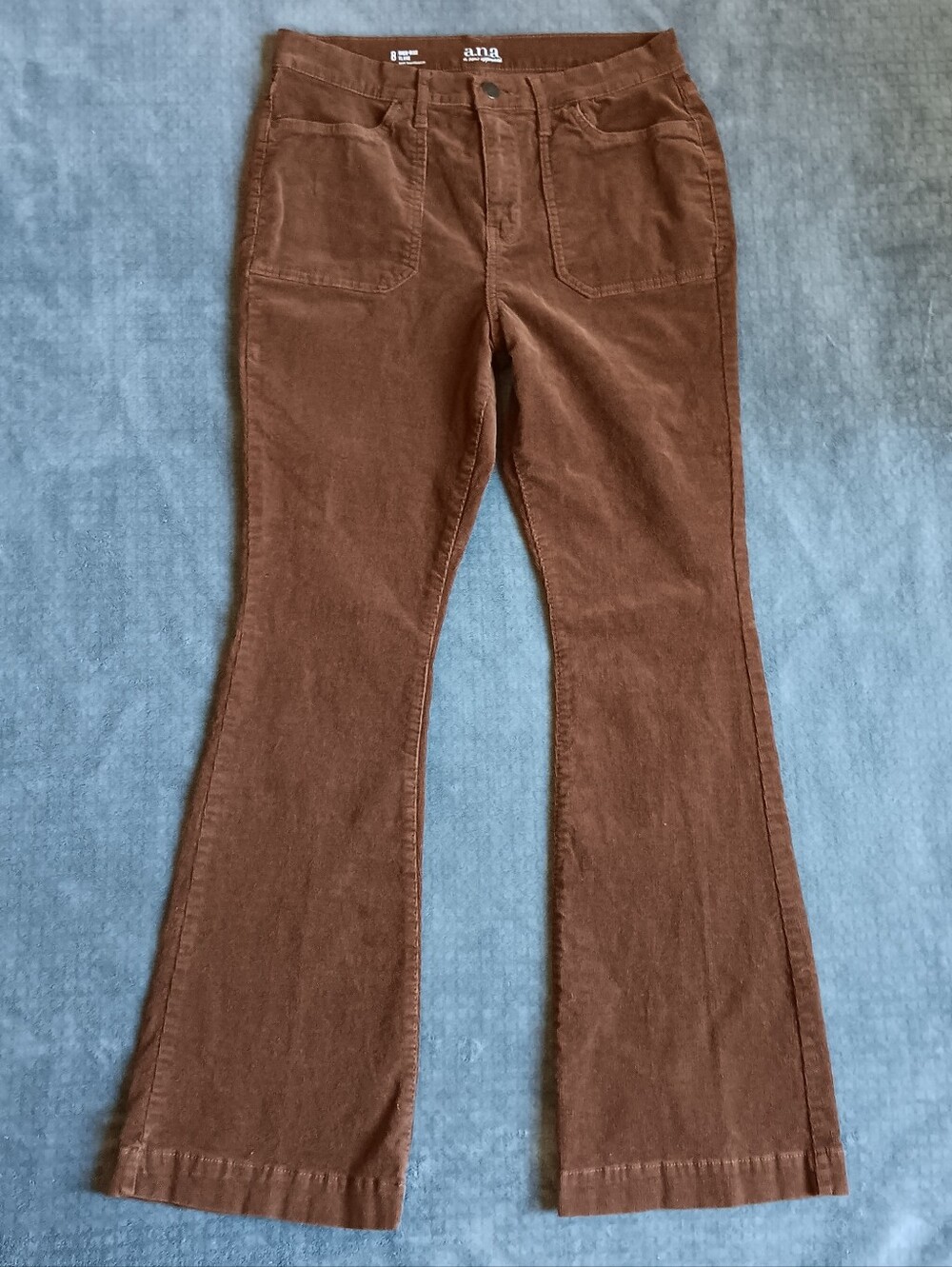 A.n.a Brown Corduroy High Rise Flare Pants Womens Size 8, Fall Earthy Casual